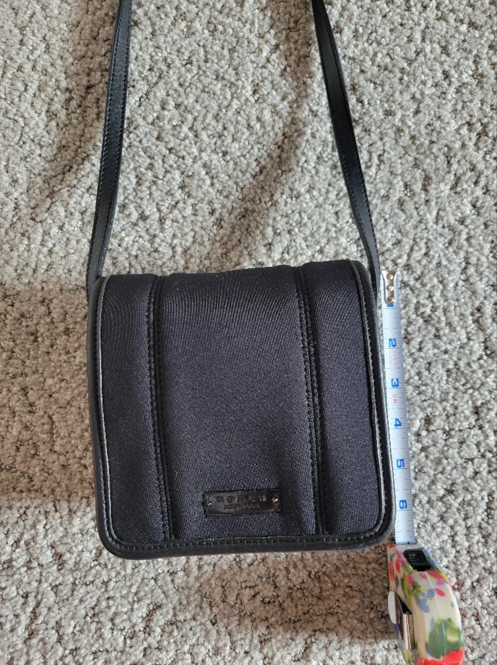 Vintage 1990s Coach Neo Neoprene Black Crossbody Shoulder Bag